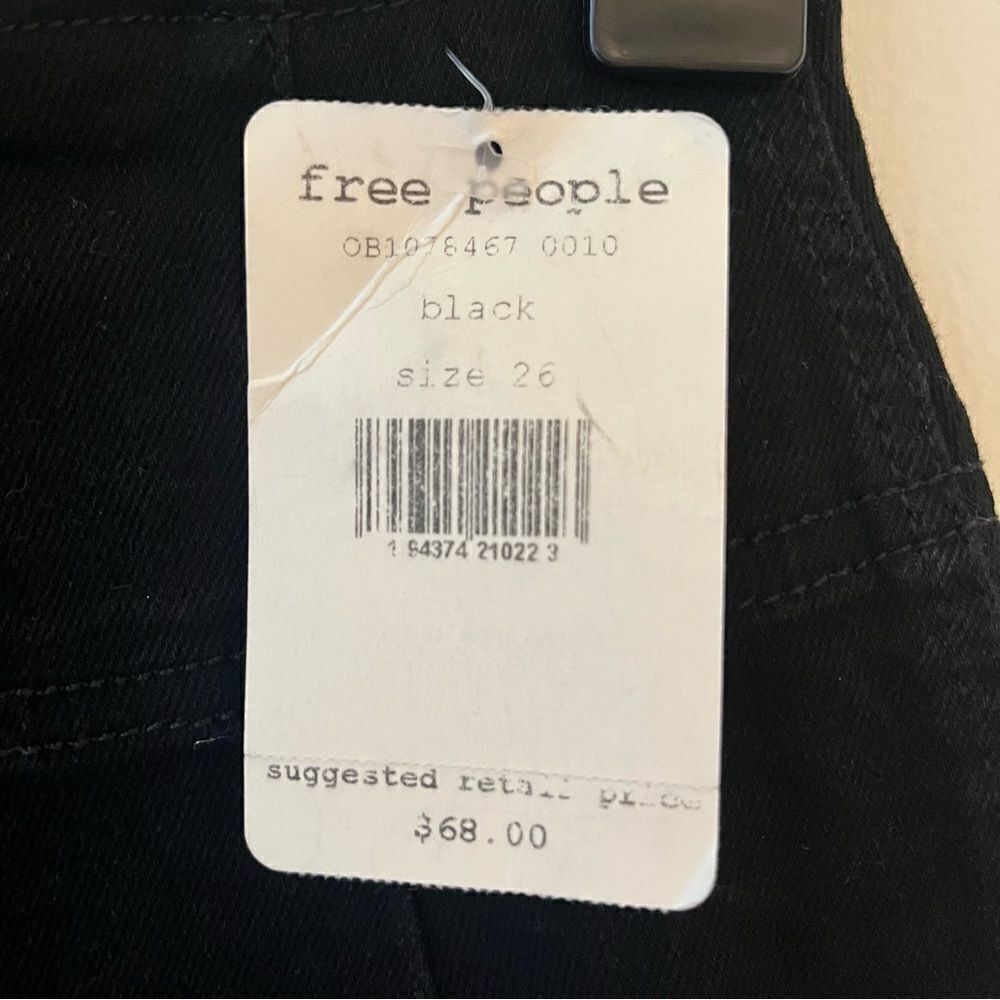 Free People Virgo Black Denim Zip Front Mini Skirt Size 26 NWT - Picture 7 of 9